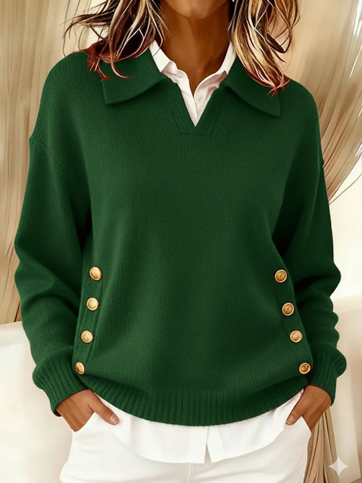 Elgiva | V-Neck Sweater with Collar