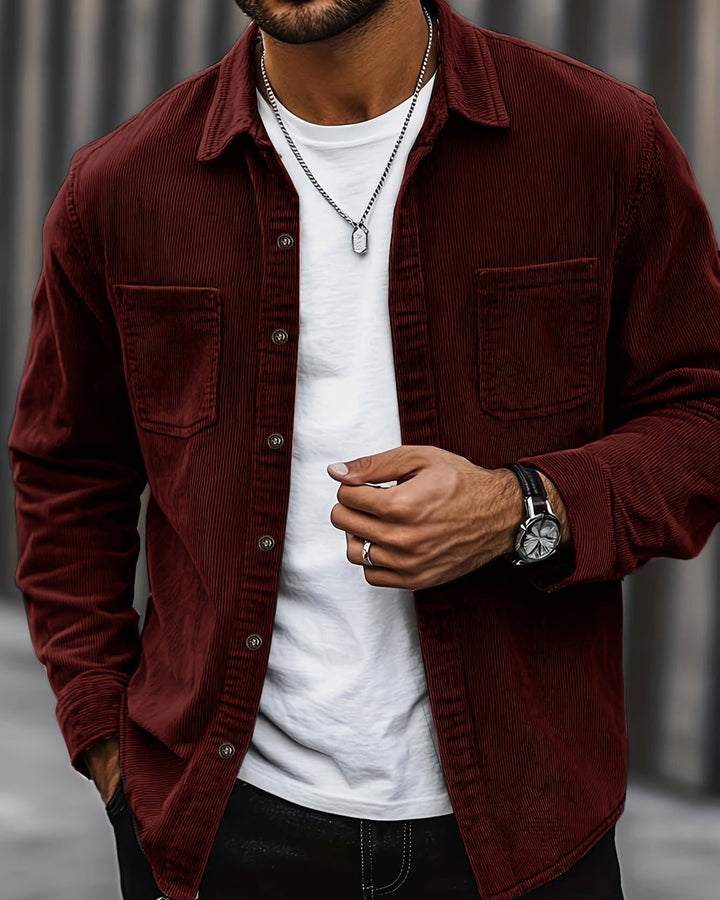 Indigo | Ribbed Textured Overshirt