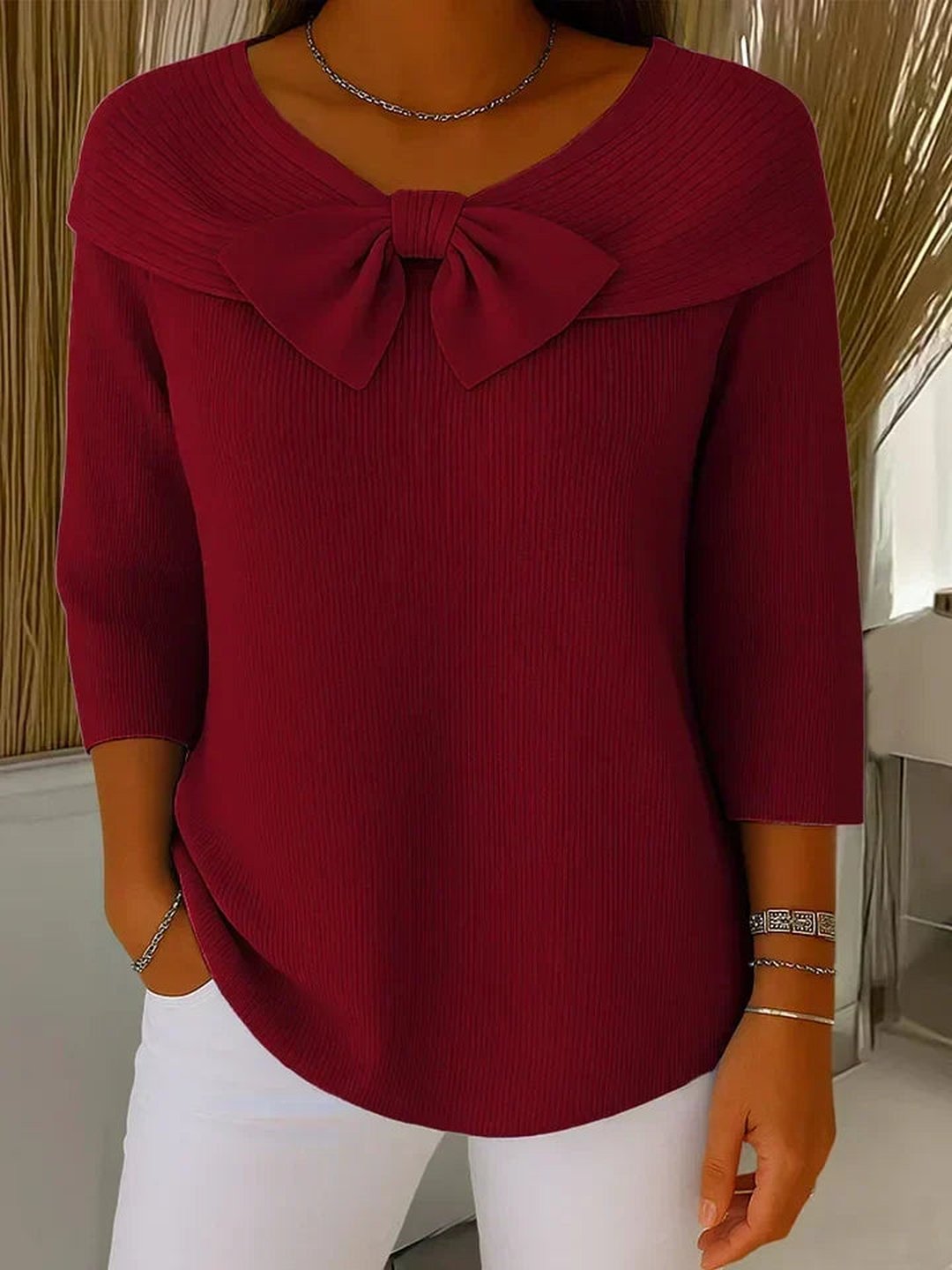 Trevina | Sweater With Bow And Round Neckline