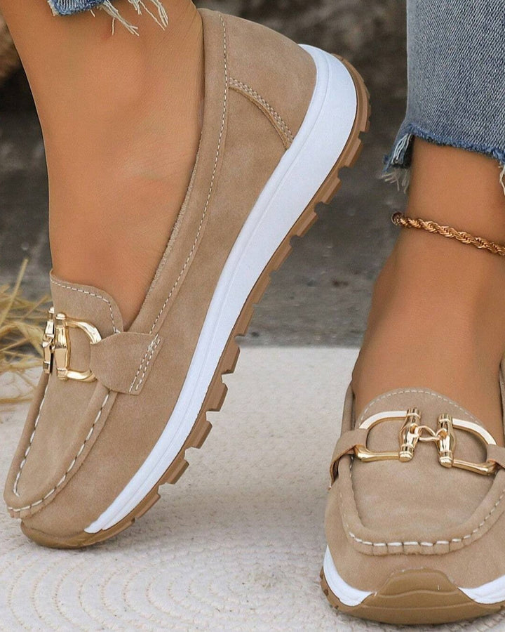 Delaney | Flat Moccasins with Buckle