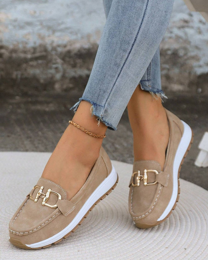 Delaney | Flat Moccasins with Buckle