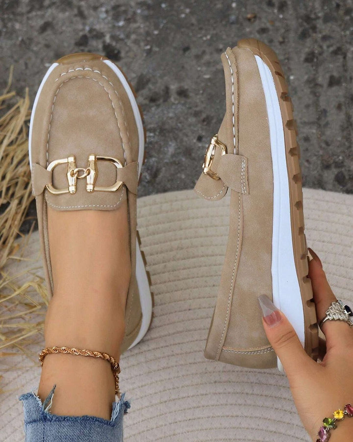 Delaney | Flat Moccasins with Buckle
