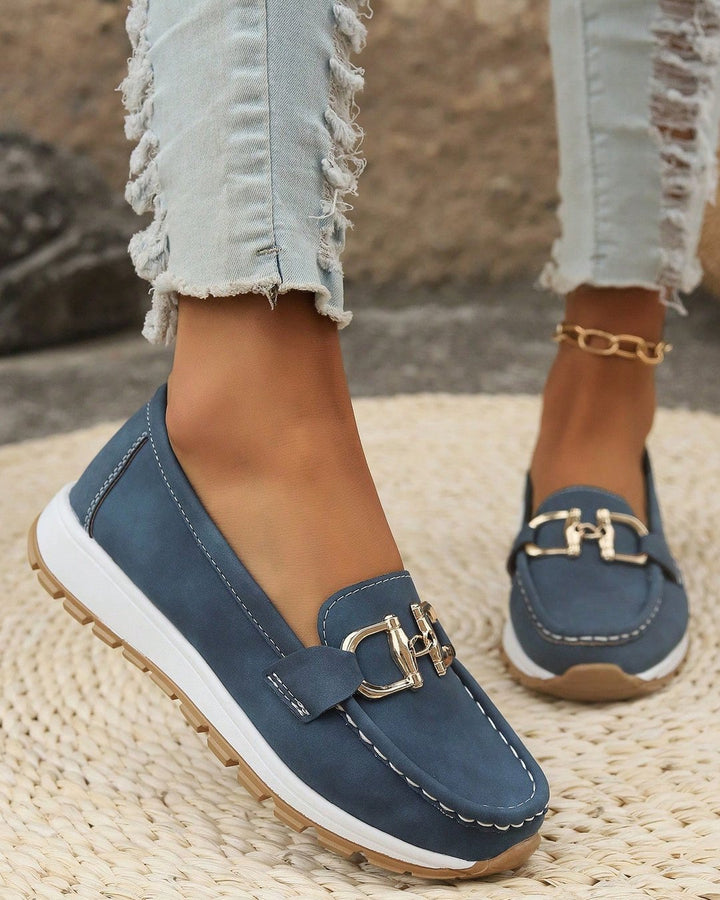 Delaney | Flat Moccasins with Buckle