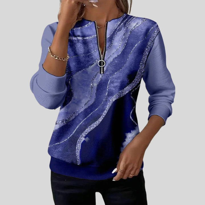 Laquita | Artful Zip-Neck Top