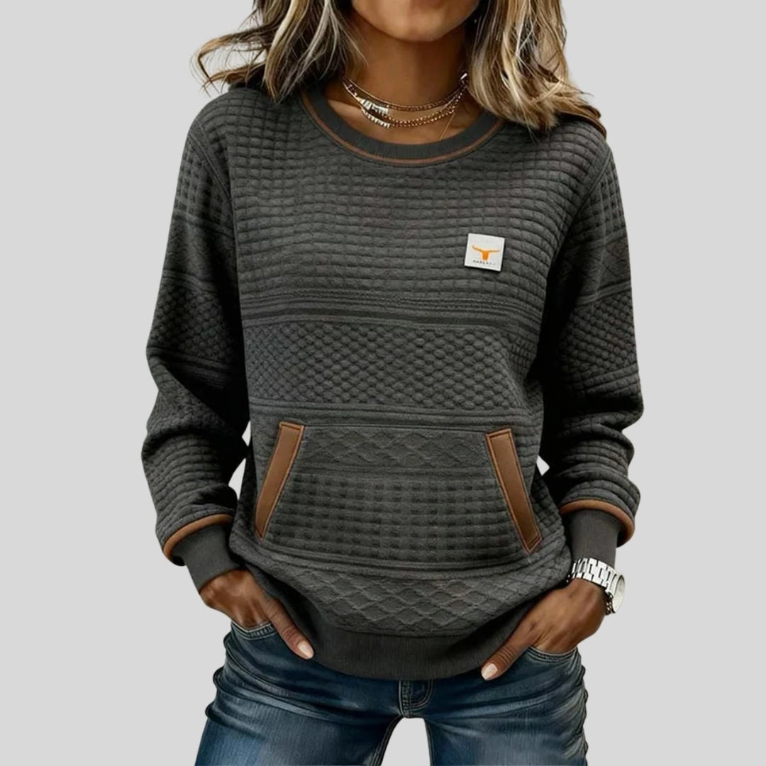 Marcie | Textured Crew Neck Sweatshirt