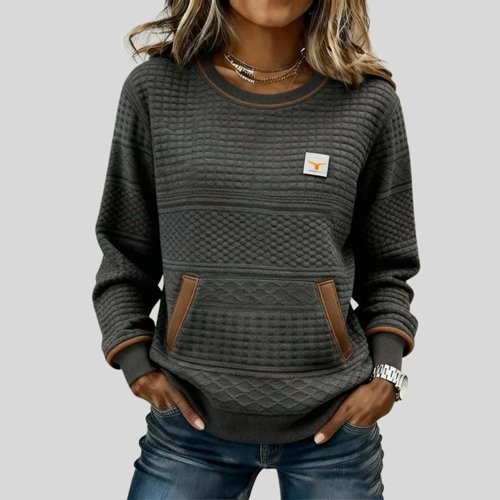 Marcie | Textured Crew Neck Sweatshirt