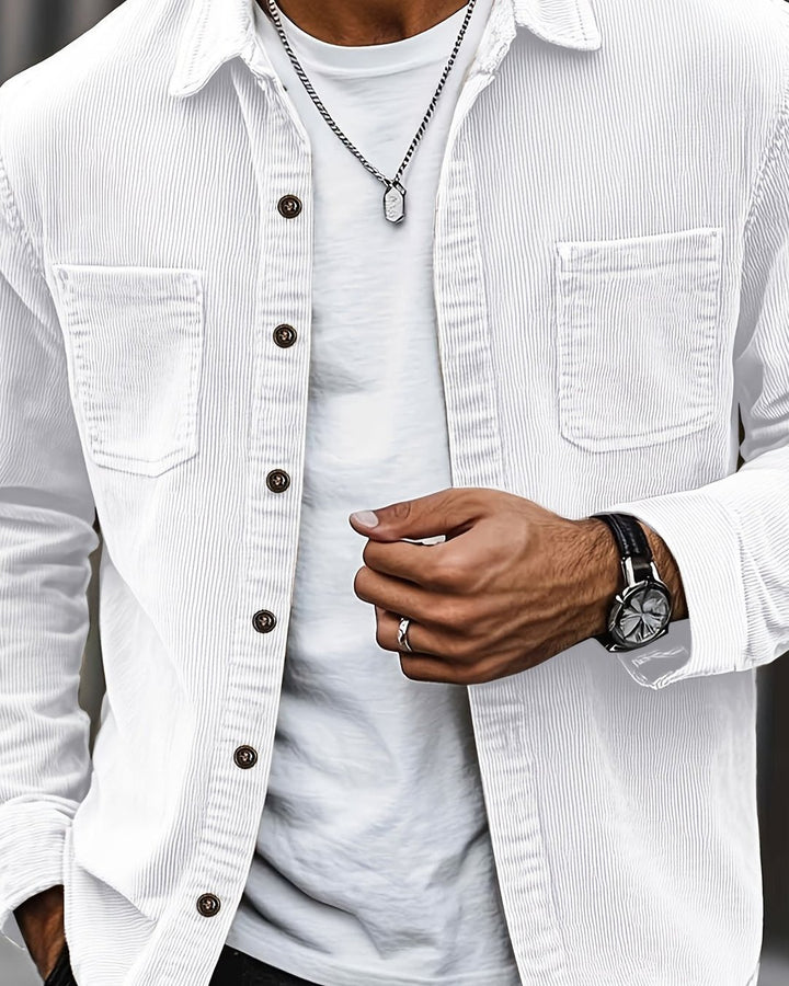 Indigo | Ribbed Textured Overshirt
