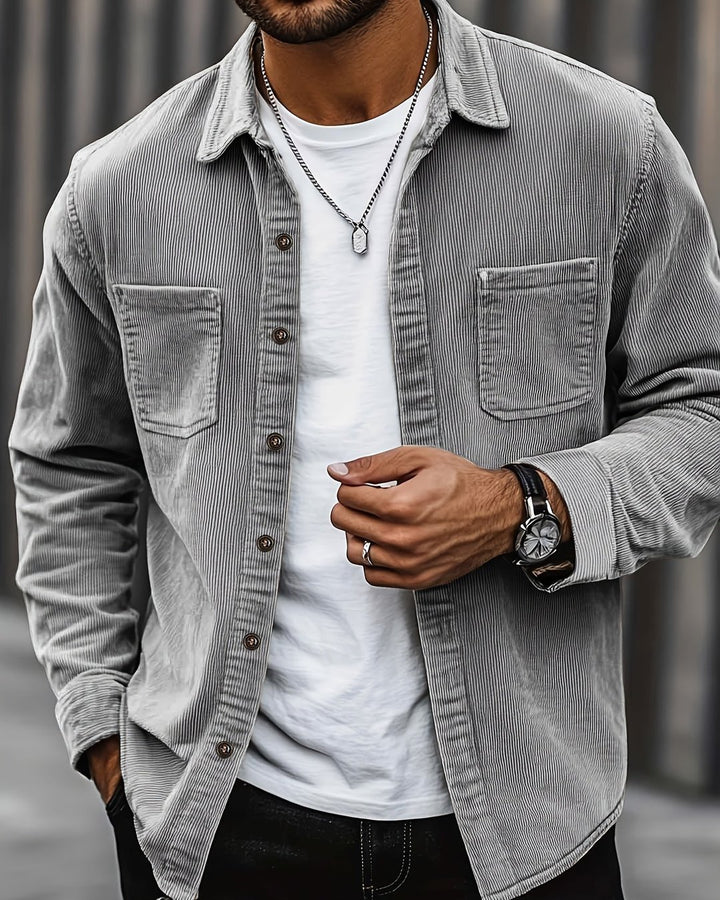 Indigo | Ribbed Textured Overshirt