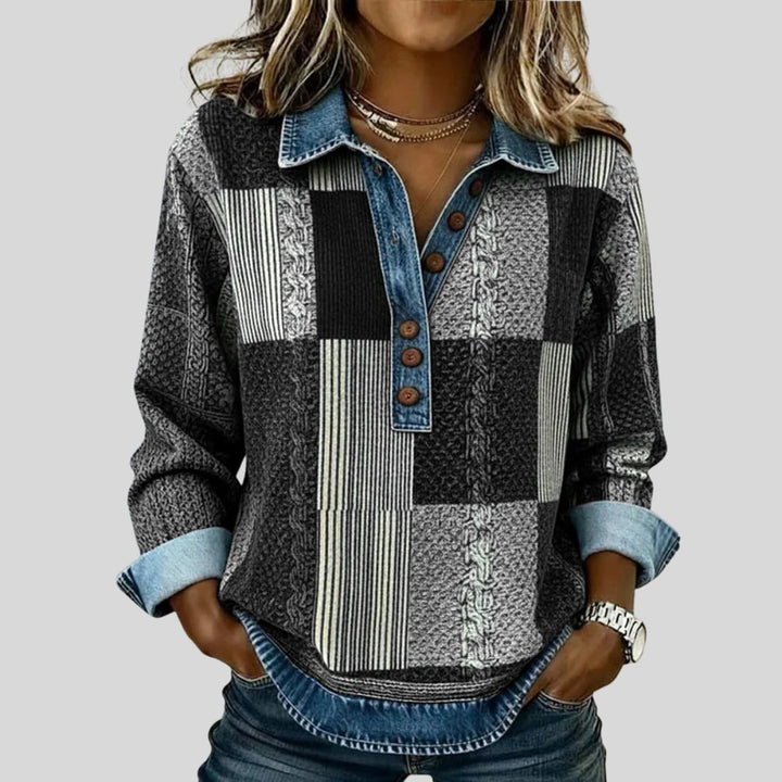 April | Patchwork Collared Top