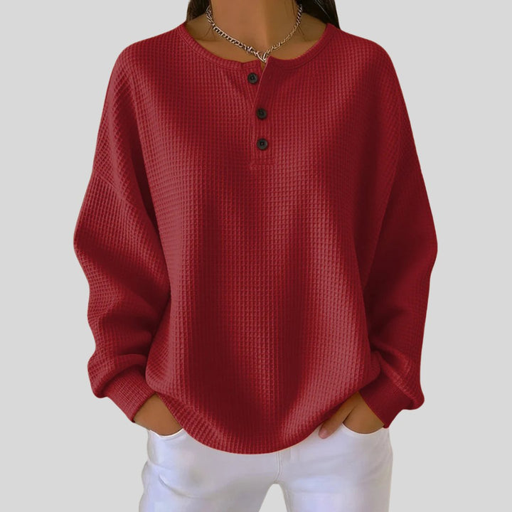 Jannette | Casual Henley Sweatshirt