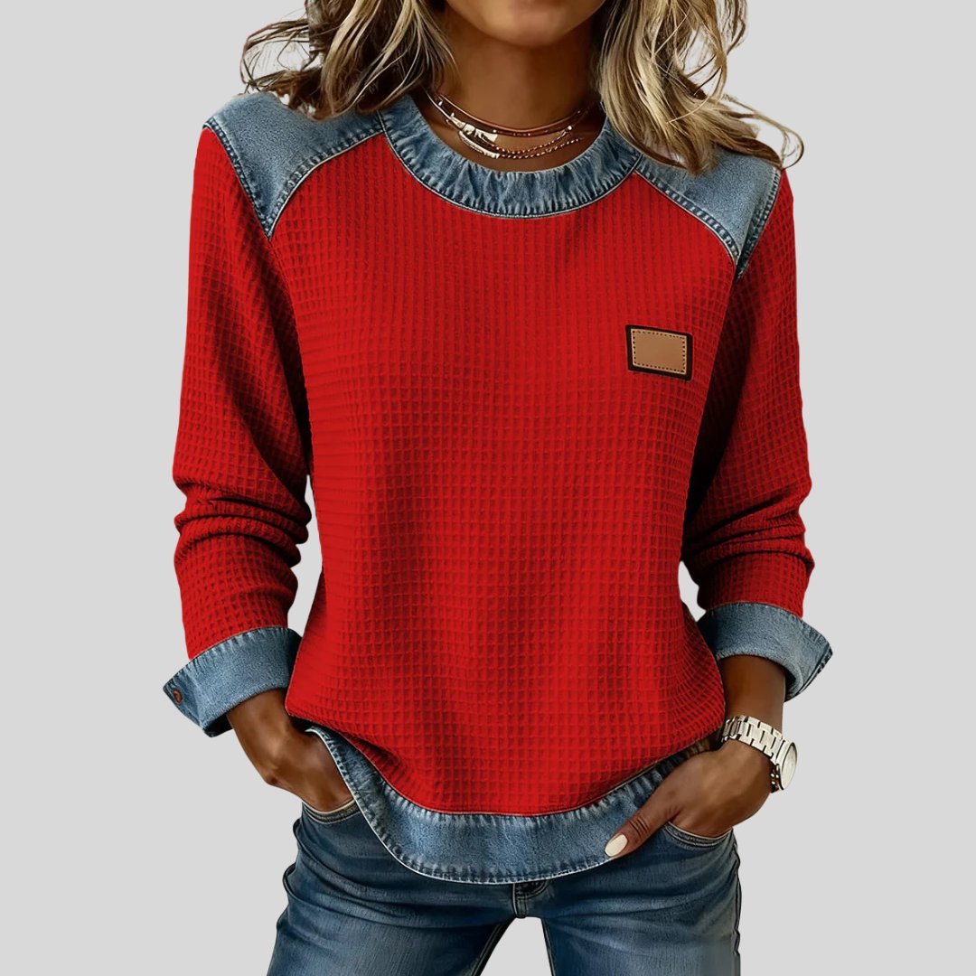 Shantel | Two-Tone Waffle Sweatshirt