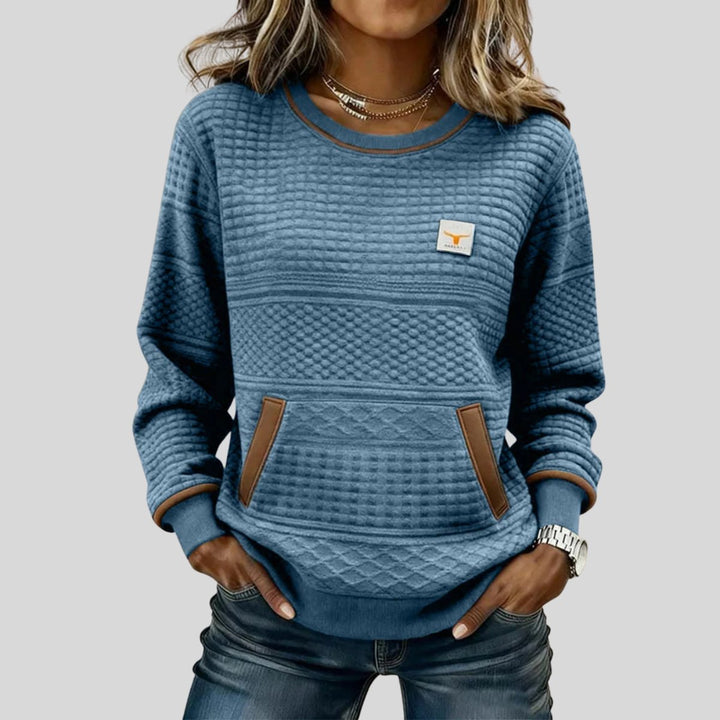 Marcie | Textured Crew Neck Sweatshirt