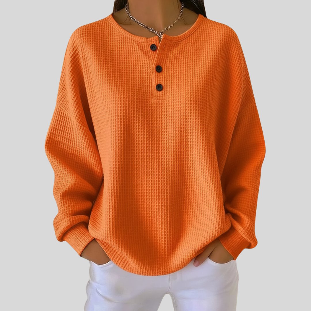 Jannette | Casual Henley Sweatshirt