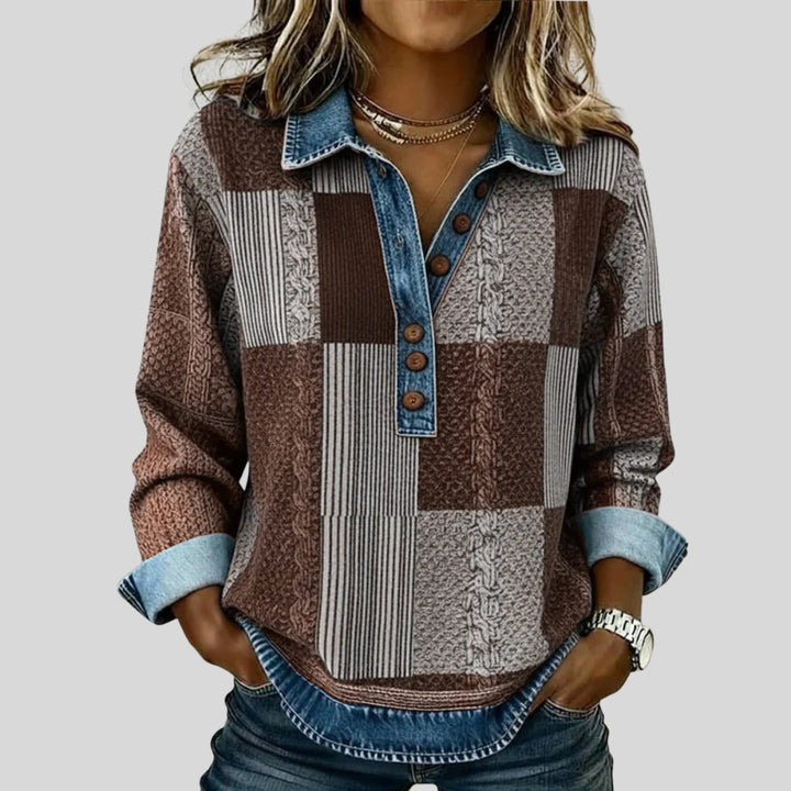 April | Patchwork Collared Top