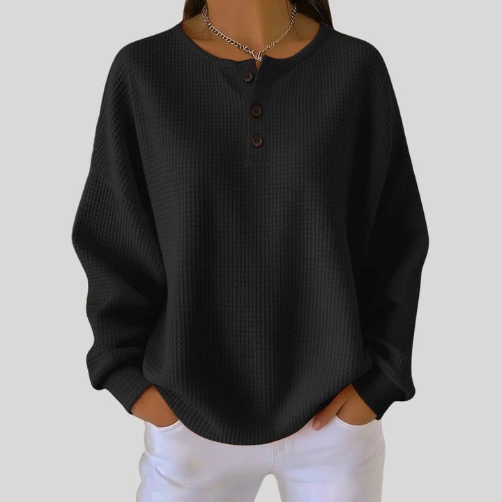 Jannette | Casual Henley Sweatshirt