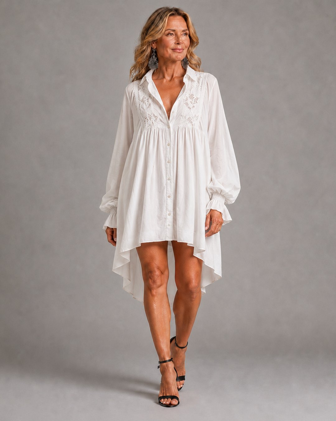 Katerina | Lace Shirt Mini Dress