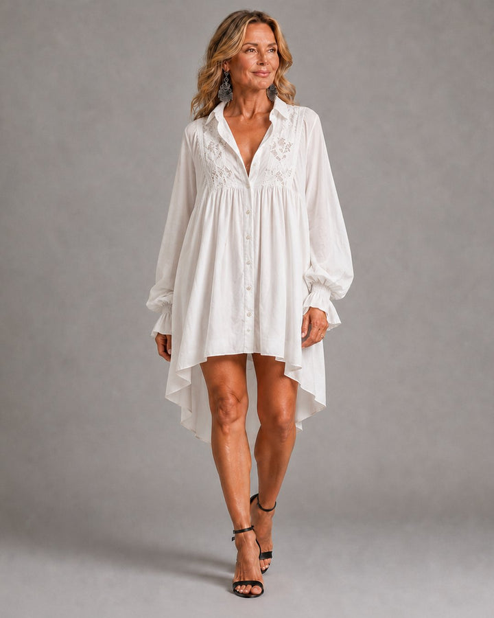 Katerina | Lace Shirt Mini Dress