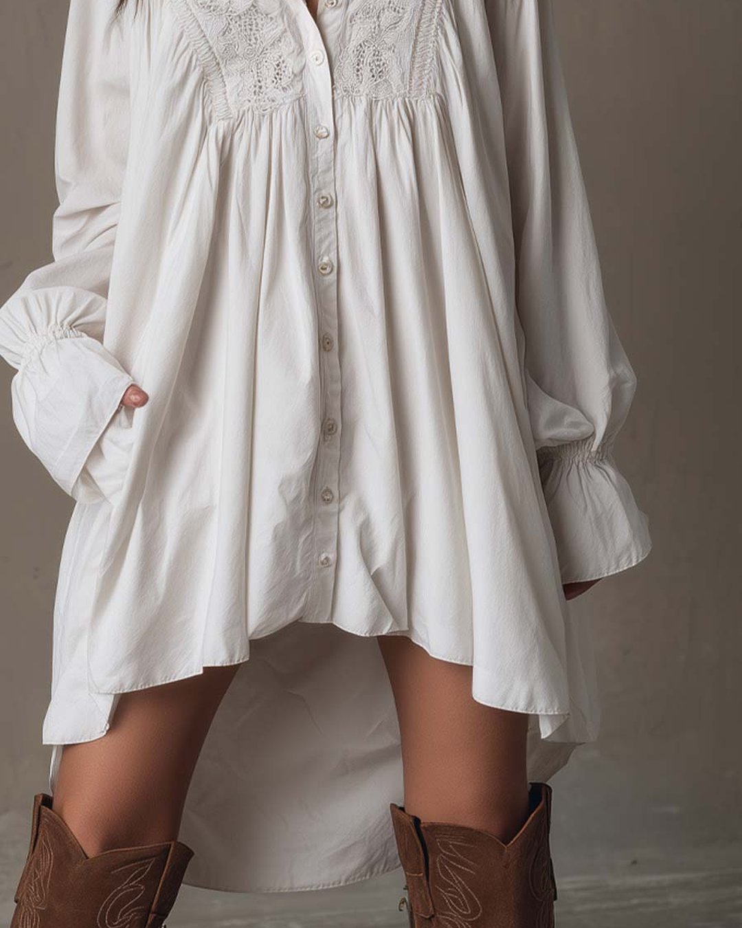 Katerina | Lace Shirt Mini Dress
