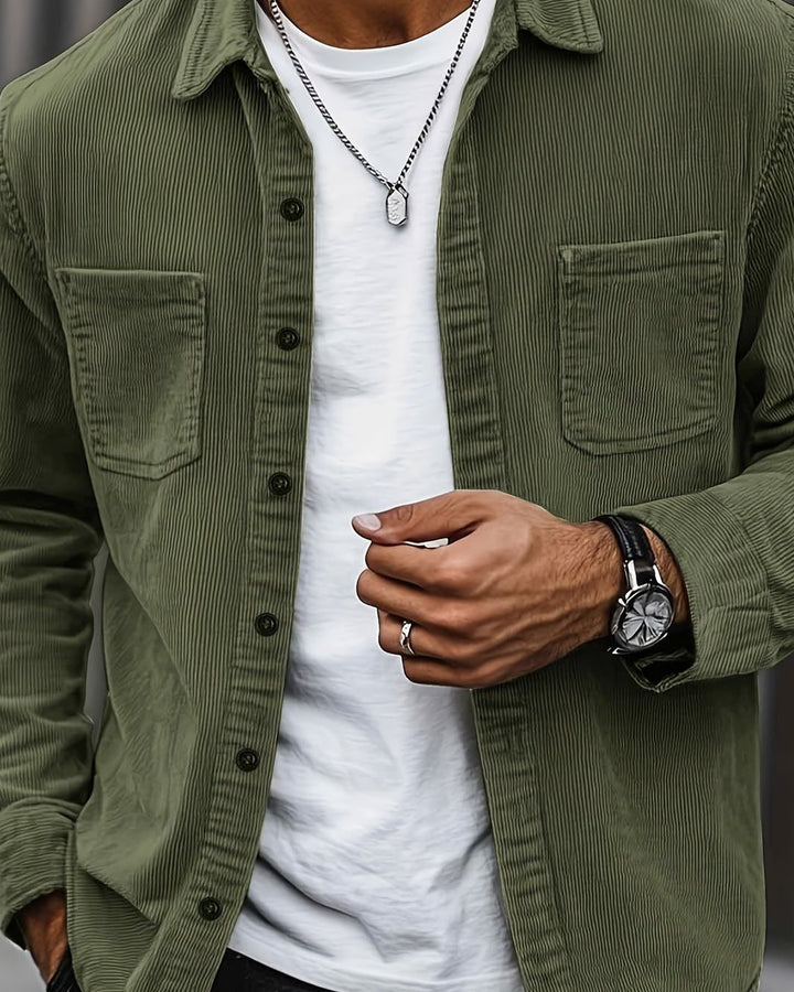 Indigo | Ribbed Textured Overshirt