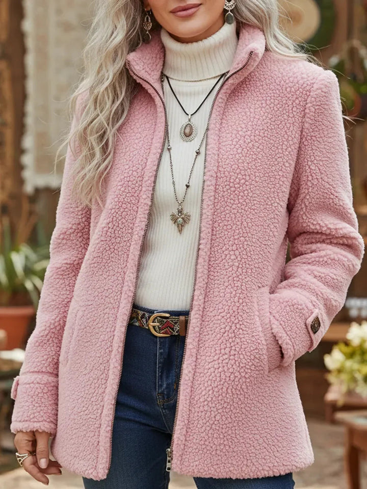 Rosalind | Full-Zip Lambswool-Feel Stand Collar Jacket