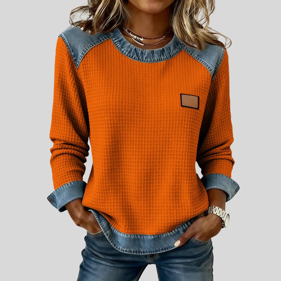 Shantel | Two-Tone Waffle Sweatshirt