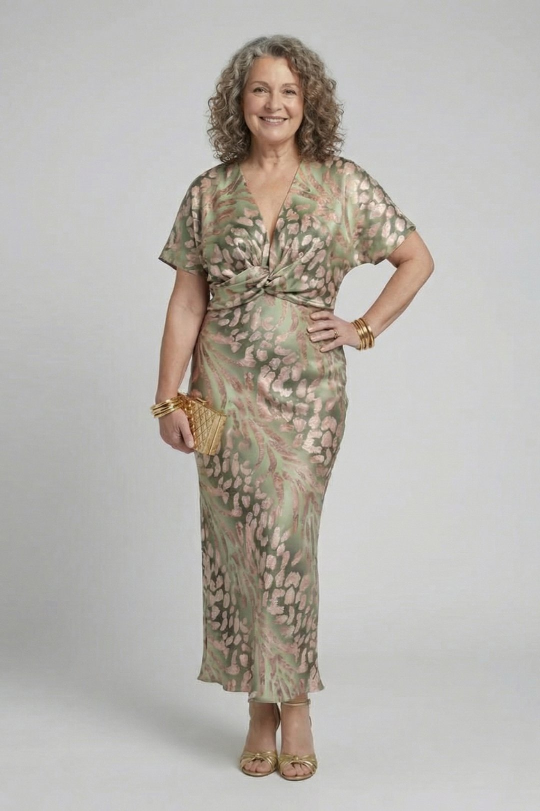 Taryn | Abstract Print Twist Waist Midi Dress