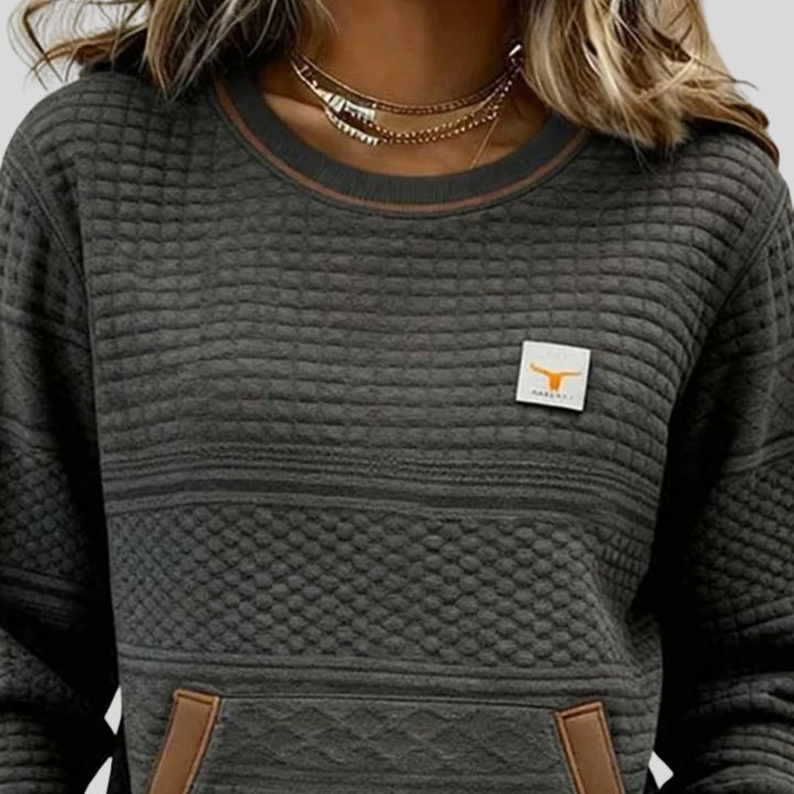 Marcie | Textured Crew Neck Sweatshirt