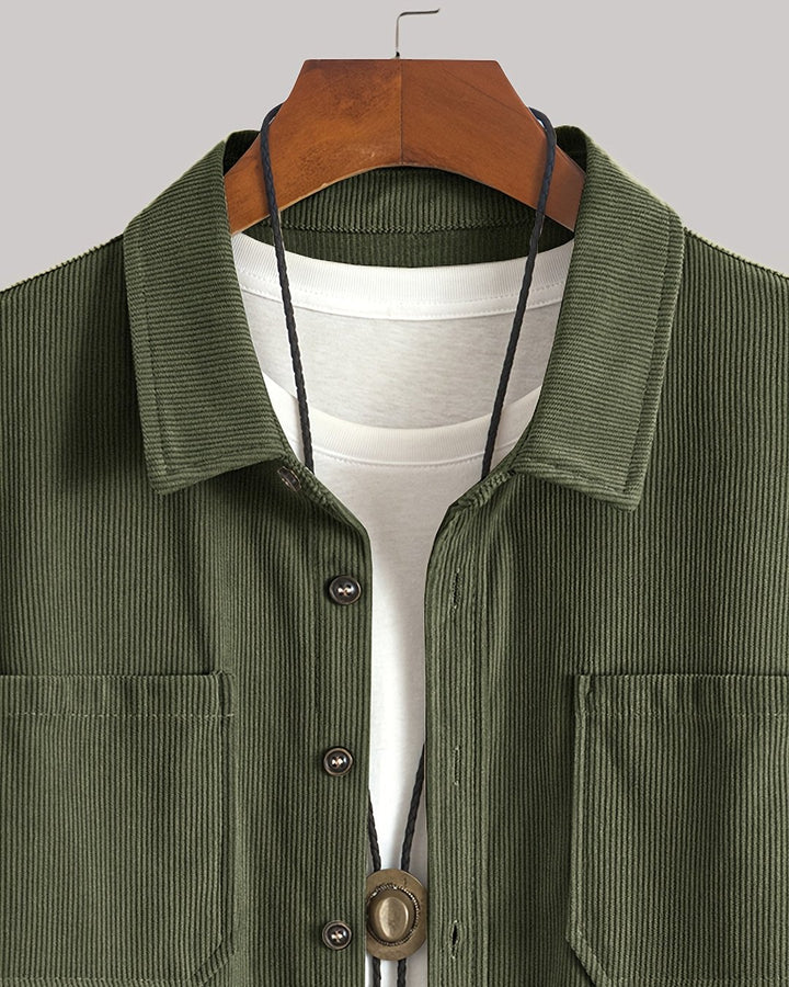 Indigo | Ribbed Textured Overshirt
