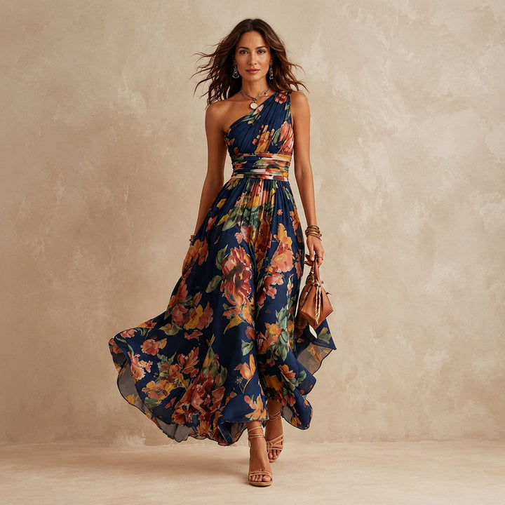 Sonya | One-Shoulder Floral Maxi Dress