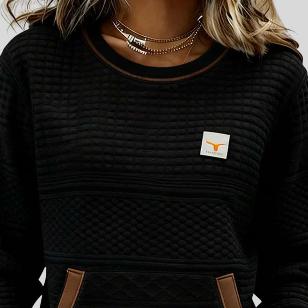 Marcie | Textured Crew Neck Sweatshirt