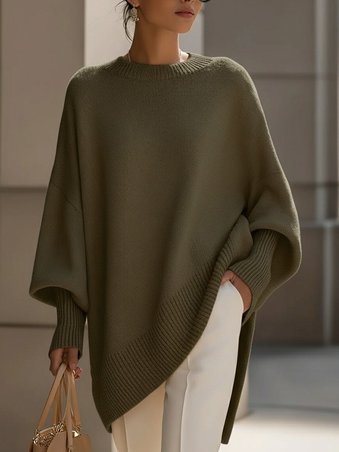 Rosalba | Oversized Draped Wide-Neck Sweater