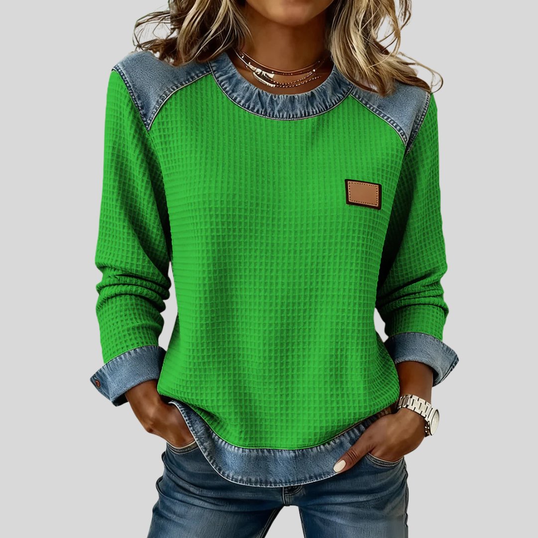 Shantel | Two-Tone Waffle Sweatshirt