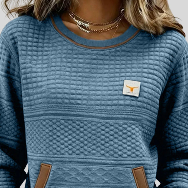Marcie | Textured Crew Neck Sweatshirt
