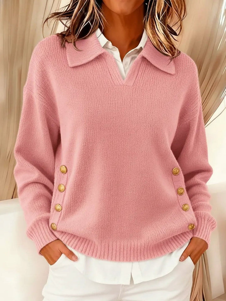 Elgiva | V-Neck Sweater with Collar
