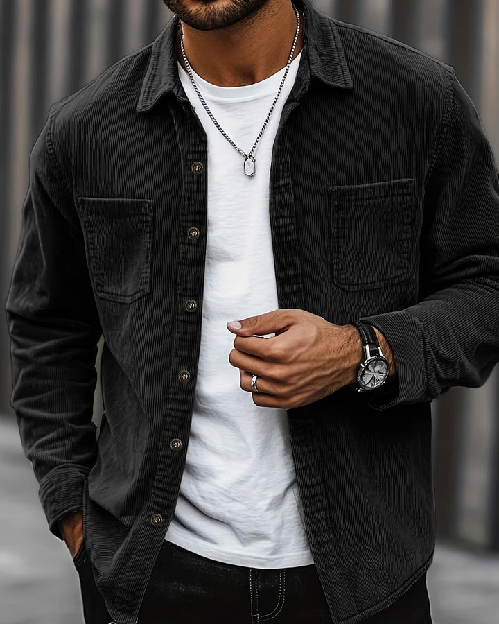 Indigo | Ribbed Textured Overshirt