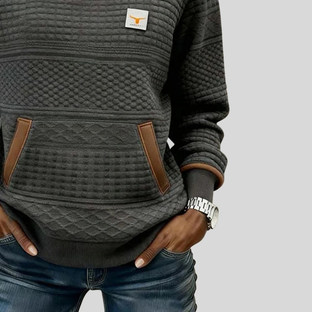 Marcie | Textured Crew Neck Sweatshirt