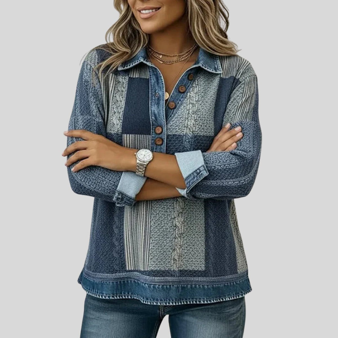 April | Patchwork Collared Top