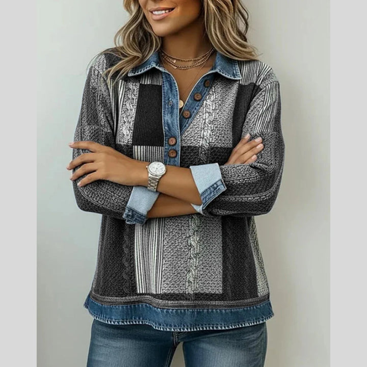 April | Patchwork Collared Top