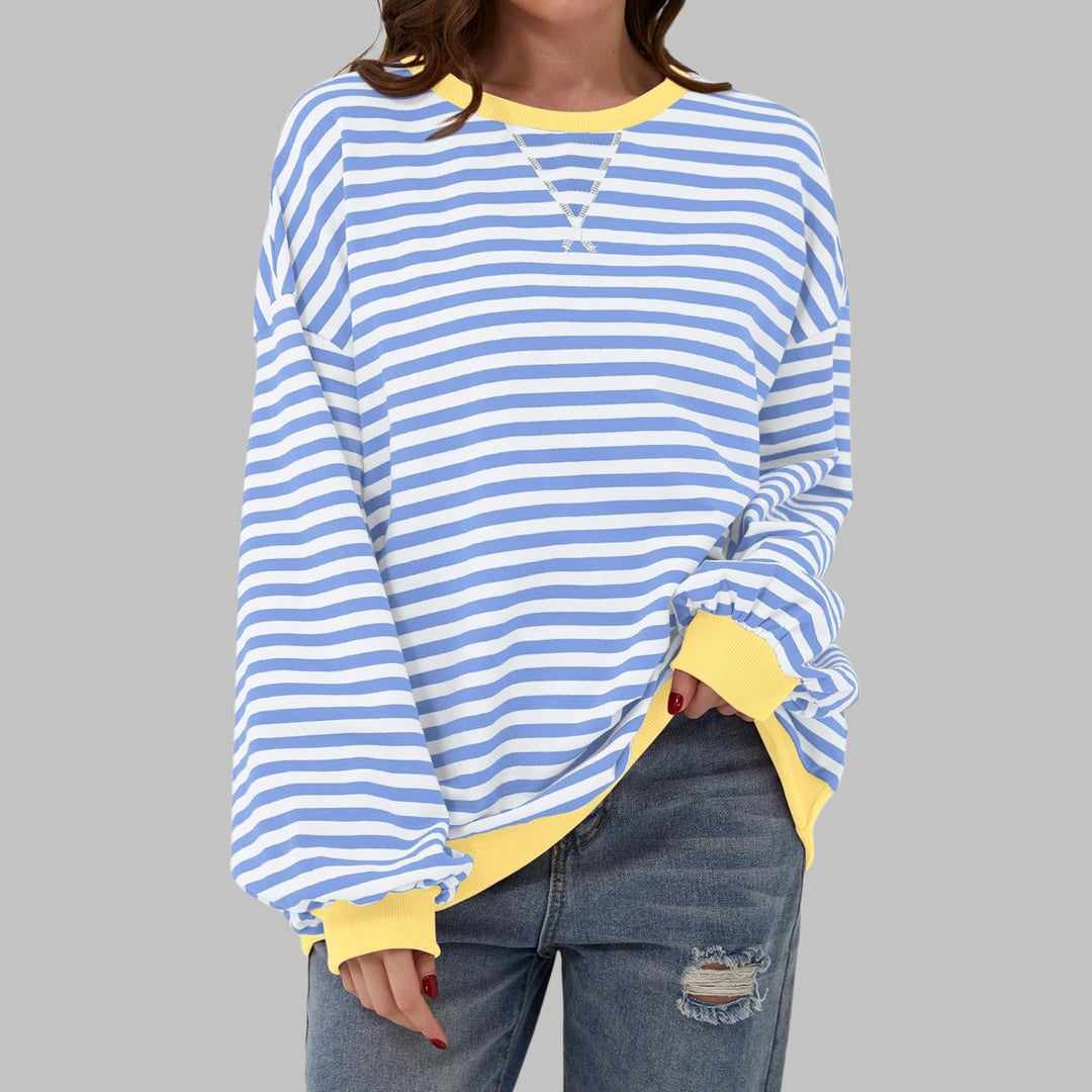 Lynne | Casual Long Sleeve Round Neck Striped Shirt