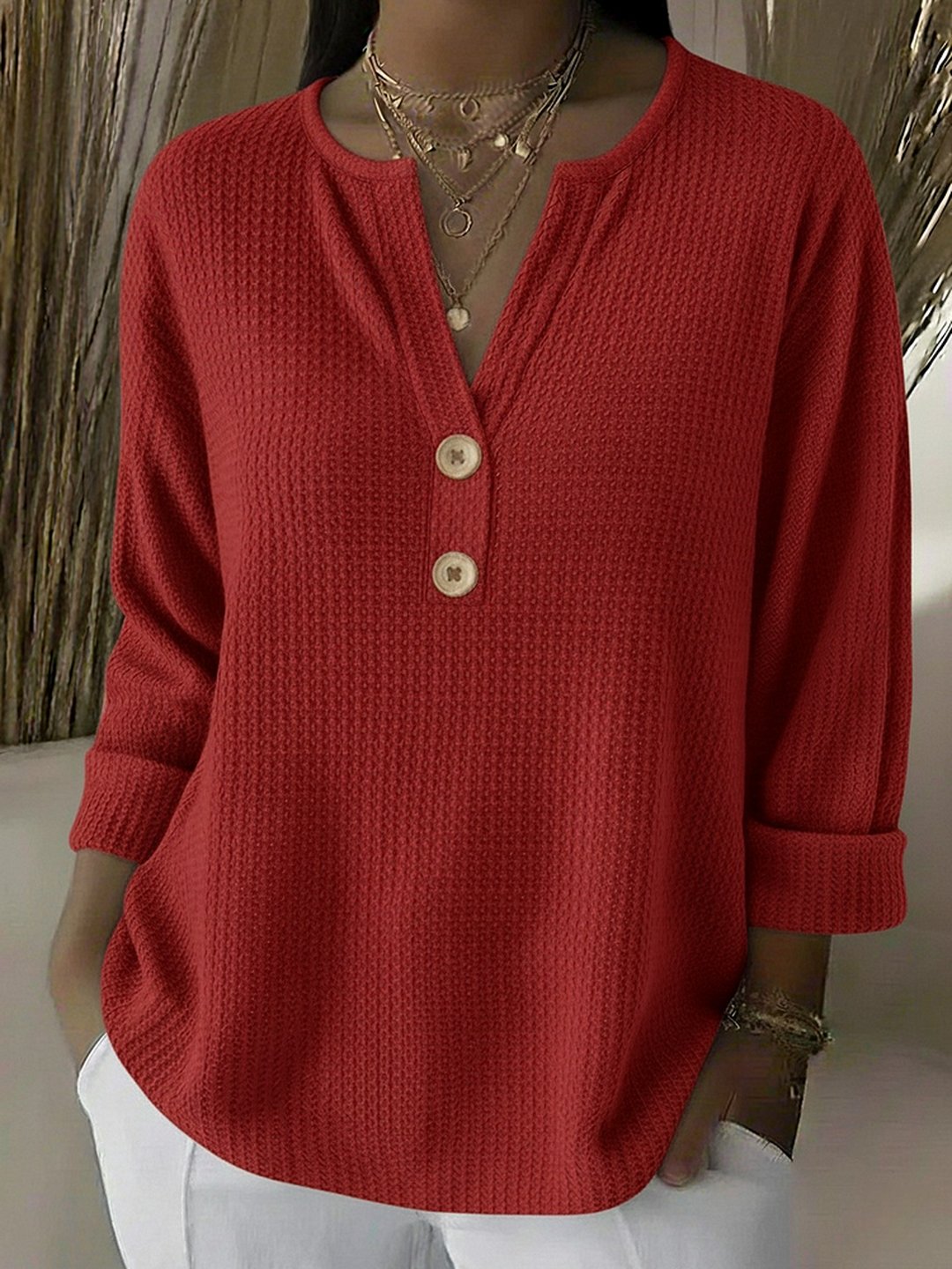 Rona | Henley Button Top