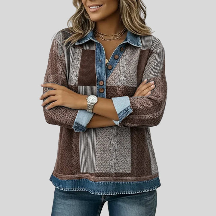 April | Patchwork Collared Top