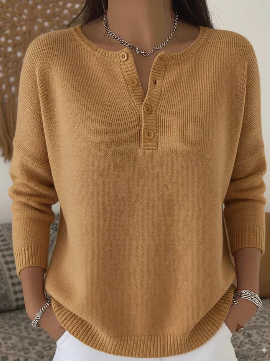 Helix | Henley Button-Up Knit Sweater