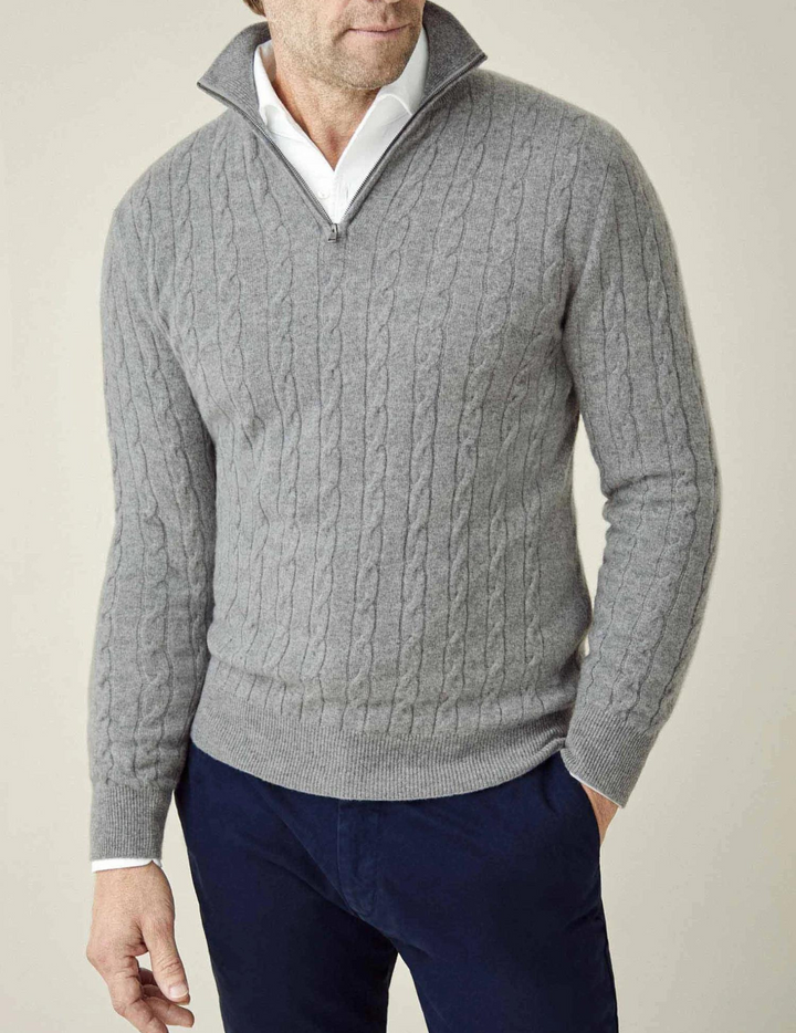 Aden | Cable Knit Zipper Sweater