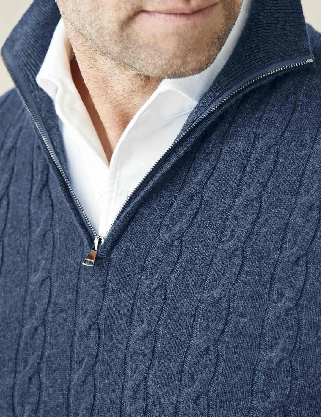 Aden | Cable Knit Zipper Sweater