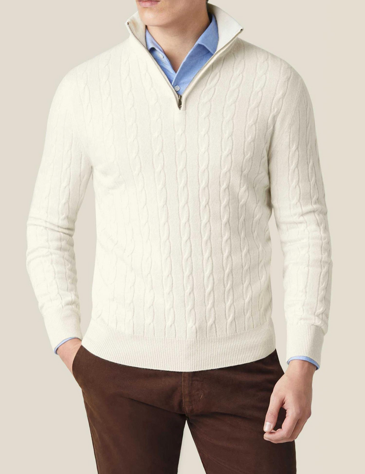 Aden | Cable Knit Zipper Sweater