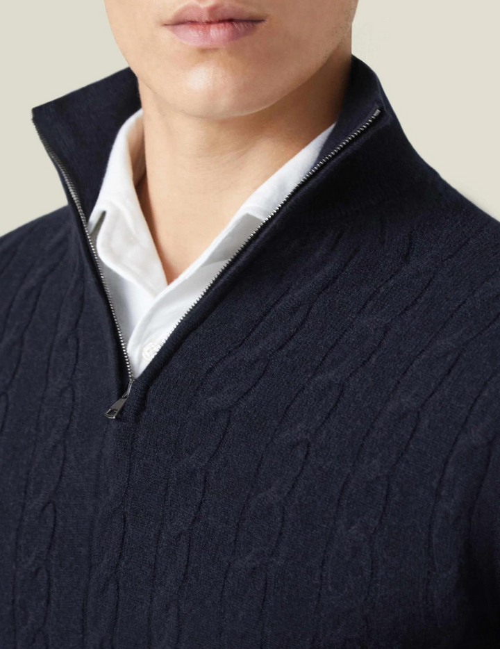 Aden | Cable Knit Zipper Sweater