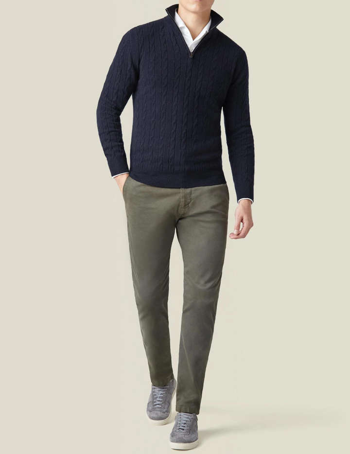 Aden | Cable Knit Zipper Sweater