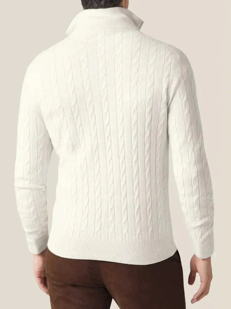 Aden | Cable Knit Zipper Sweater