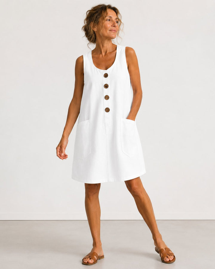 Erin | Sleeveless Button-Front Mini Dress