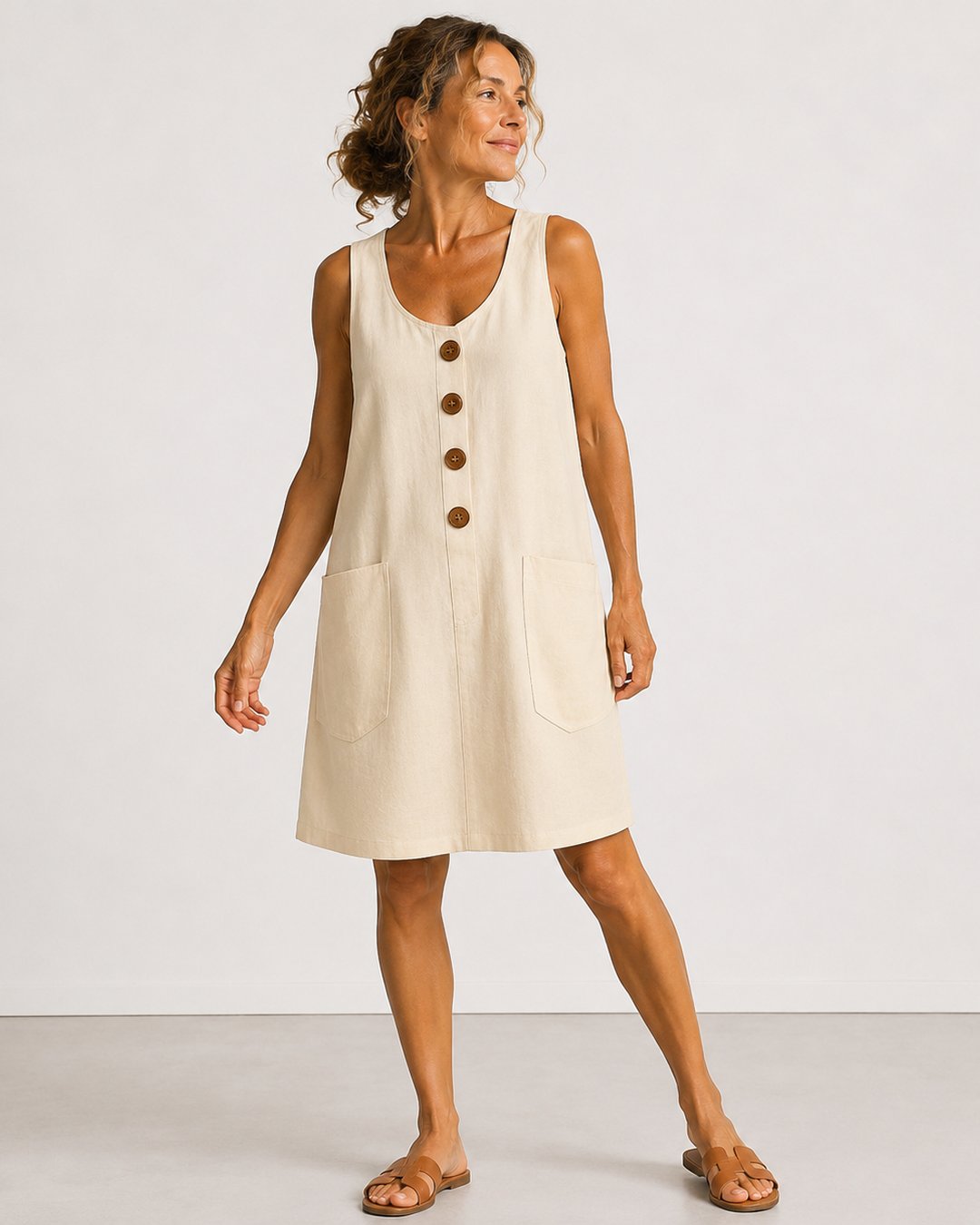 Erin | Sleeveless Button-Front Mini Dress